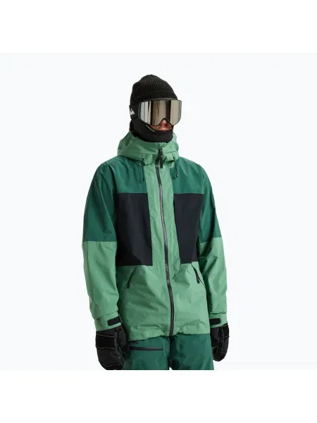 Детско яке за сноуборд Quiksilver Forever Stretch GTX dark ivy зелено