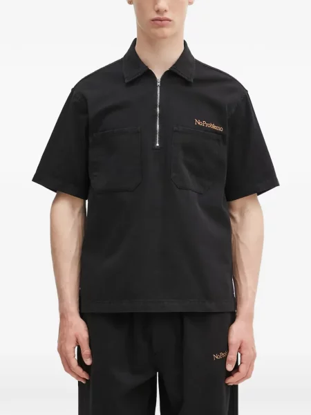 Polo Aries cu broderie negru