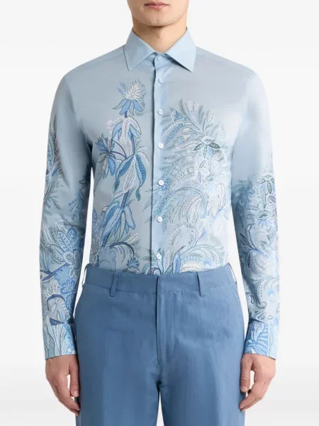 Cămașă Etro cu model floral cu imagine albastru