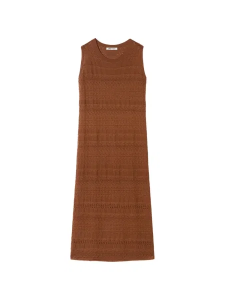 Rochie midi Ports 1961 tricotate până la genunchi de costum maro