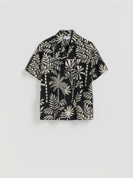 Reserved Cămașă cu model comfort fit negru