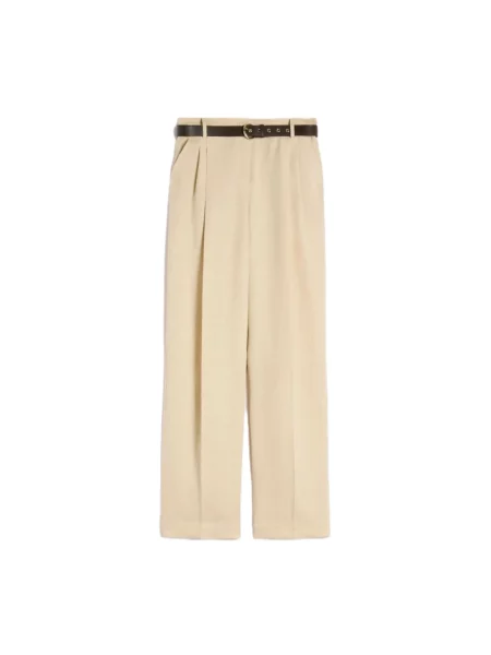 Spodnie Max Mara Studio beżowe