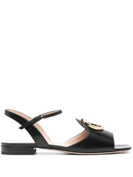Sandale Gucci din piele cu autograf negru