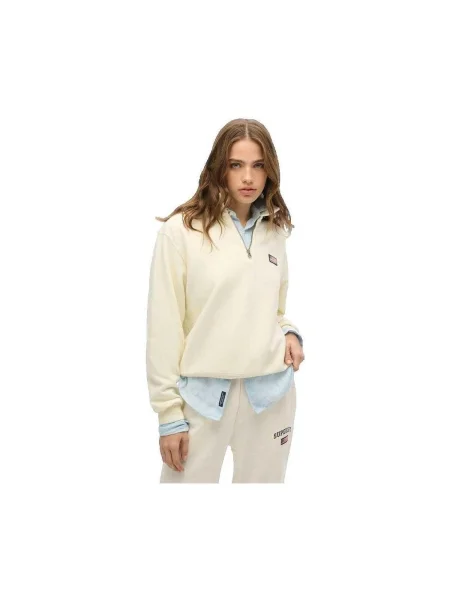 S golierom mikina Superdry béžová