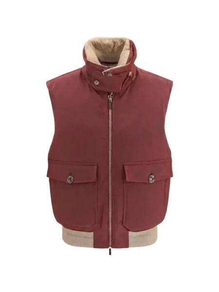 Vestă Brunello Cucinelli de lână roșu