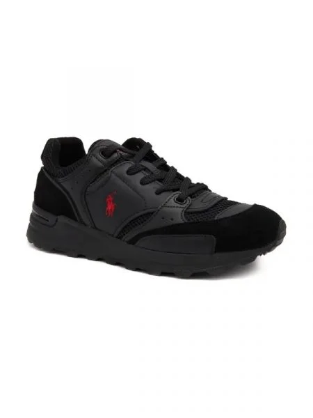 POLO RALPH LAUREN Bőr sneakers tornacipő fekete