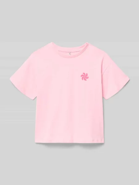 T-shirt o kroju regular fit z czystej bawełny model SUN-VERAS' Only różowa