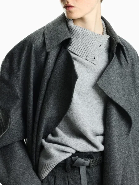 Пальто Emporio Armani серое