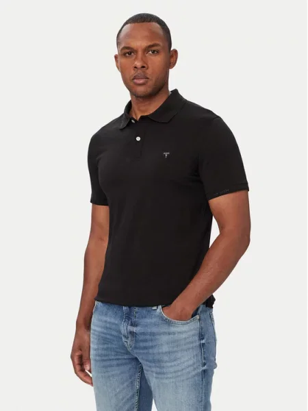 Guess Polo marškinėliai Extra juoda