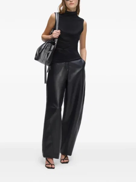 Top Karl Lagerfeld cu volane negru
