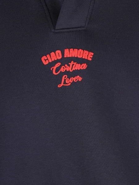 Polo Giada Benincasa cu broderie albastru