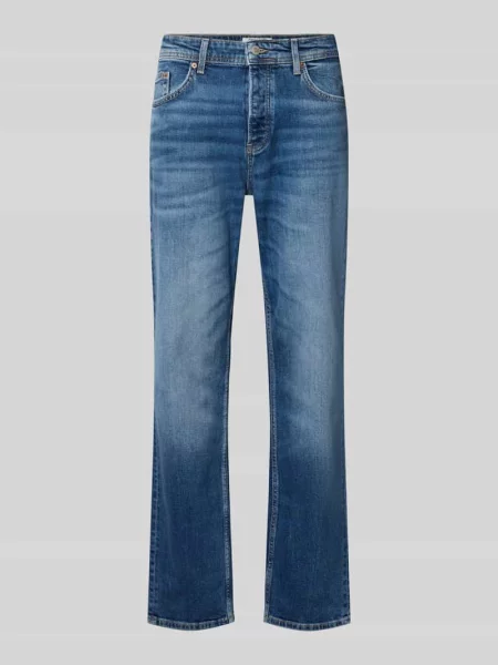 Jeansy o kroju straight fit z mieszanki bawełny model SEDGE' Only & Sons niebieskie
