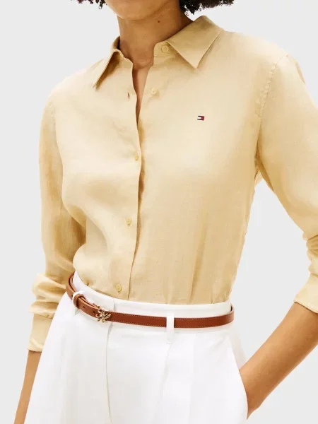 Лляна сорочка Tommy Hilfiger бежева