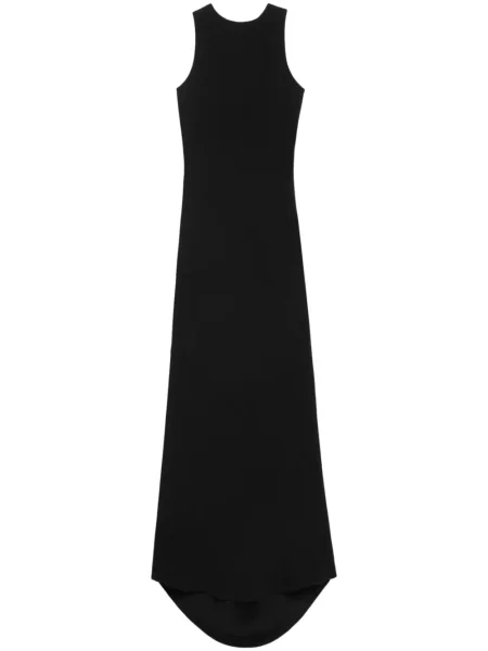 Rochie maxi Ami Paris din jerseu de costum fără mâneci negru