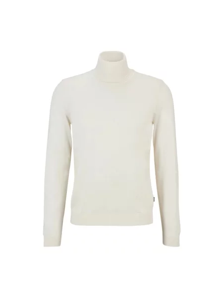 Sweter Boss wełniany do golfa biały