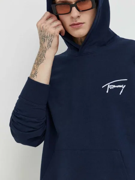 Bluza z kapturem Tommy Jeans niebieska