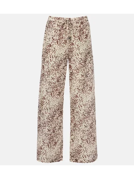 Pantaloni The Attico cu imagine cu model leopard maro