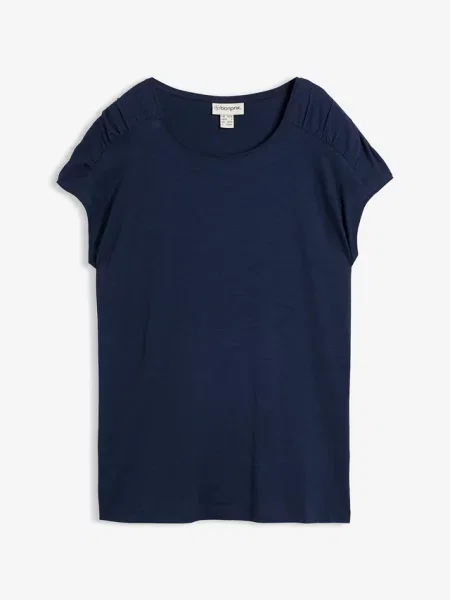 T-shirt boxy krótki rękaw niebieska