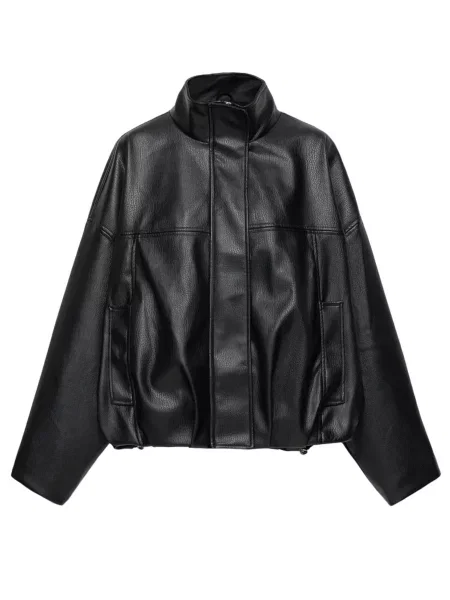 Pull&Bear Geacă de primăvară-toamnă negru