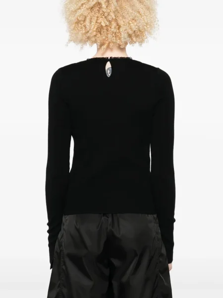 Pulover Moschino din dantelă negru