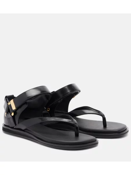 Chiloți tanga Sacai din piele negru