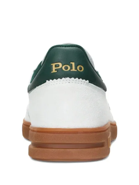 Iš natūralios odos trumpas dryžuotos polo marškinėliai Polo Ralph Lauren pilka
