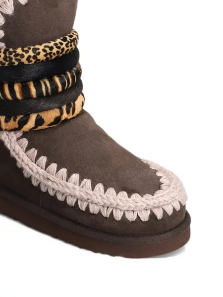 Botine Mou cu imagine cu imprimeu animal print maro