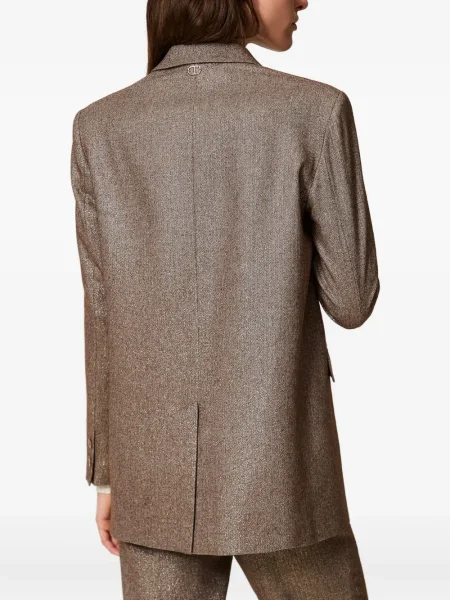 Sacou Twinset din tweed maro