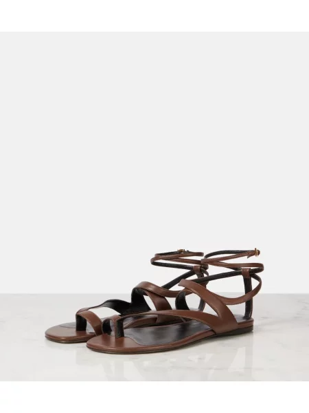 Sandale Khaite din piele maro