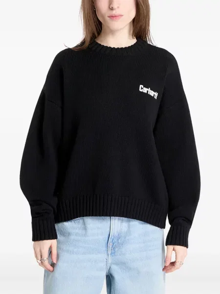 Пуловер Carhartt Wip с принт със сърца черно