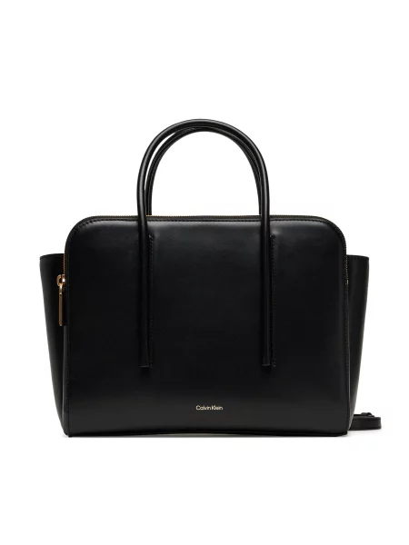 Calvin Klein Rankinė Carryall Mini Leather Tote Bag juoda