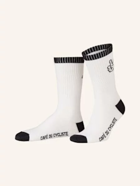 Café Du Cycliste Cyklistické Ponožky Motto blck black on white