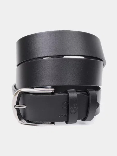 Кожаный ремень Grande Pelle с ремешками черный
