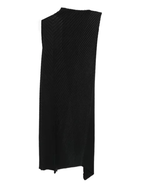 Rochie fără mâneci Issey Miyake fără mâneci plisată de costum negru