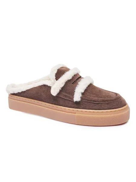 Inuikii velúr papucs Mule Wool barna