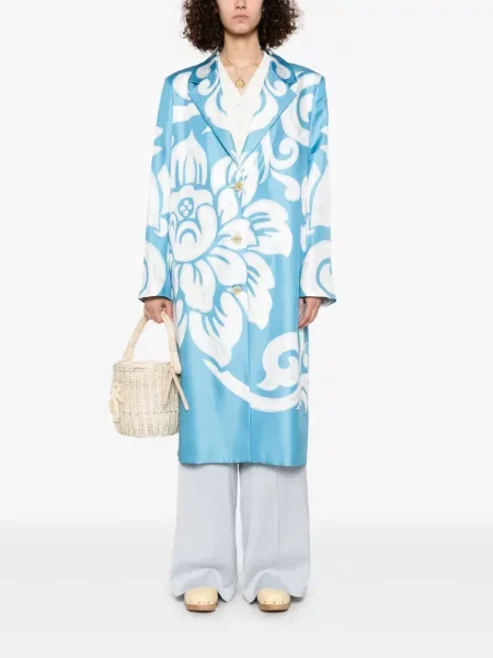Palton Etro de mătase cu imagine albastru