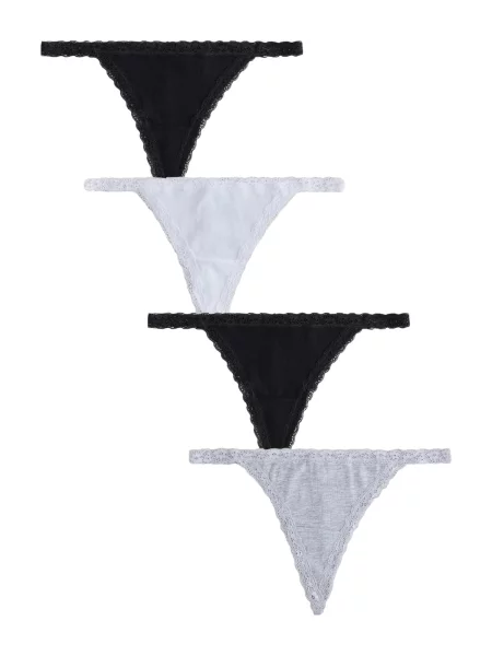 Next Tanga gri amestecat / negru alb
