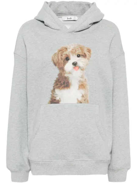 Bluza z kapturem B+ab z nadrukiem szara