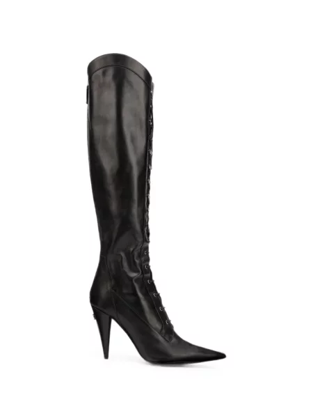 Botine Roberto Cavalli cu șireturi din dantelă negru