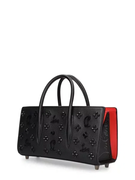Kožená kožená taška Christian Louboutin čierna