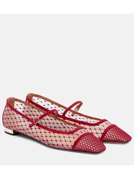 Pantofi cu toc Aquazzura din piele de căprioară roșu