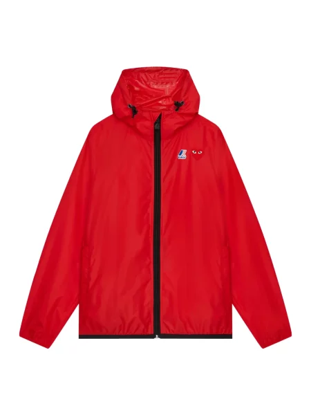 Kurtka Comme Des Garcons Play z kapturem czerwona
