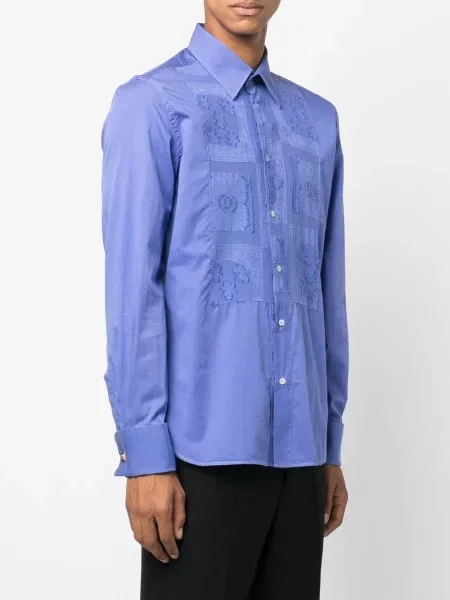 Košile Gianfranco Ferré Pre-owned s výšivkou modrá