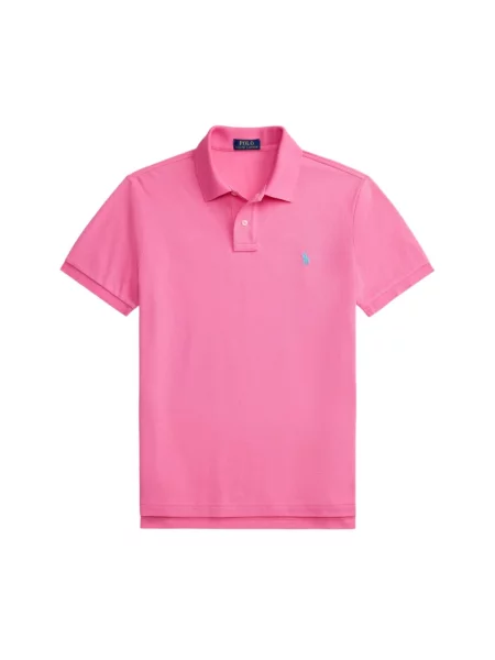 Polo Ralph Lauren koszulka polo Mężczyźni wyrazisty róż jednolity L różowa