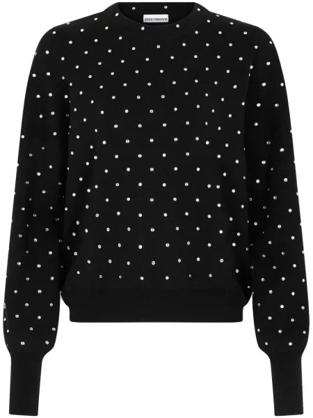 Pulover Rabanne de lână de cristal negru