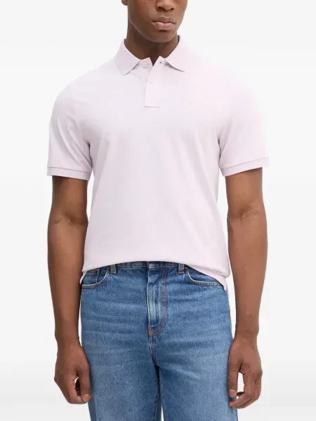 Scurt tricou polo Hackett London cu broderie roz