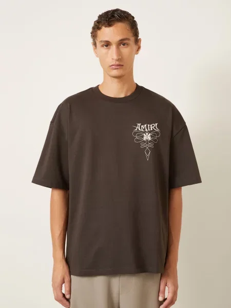 Amiri T-Shirt Lasso braun beżowa