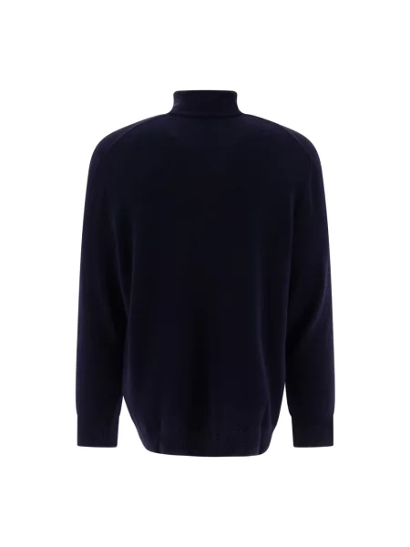 Sweter Ralph Lauren wełniany ze stójką z długim rękawem niebieski