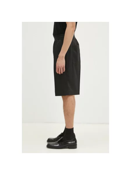 Helmut Lang szorty z domieszką wełny Lwb Car Short.Tonal czarny