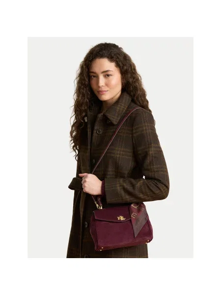 Lauren Ralph Lauren geantă pentru femei din piele întoarsă roșu